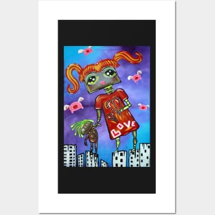 Robot Girl - When Pigs Fly Posters and Art